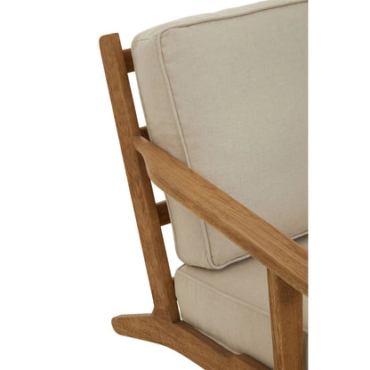 Hector Natural Linen and Oak Wood Armchair