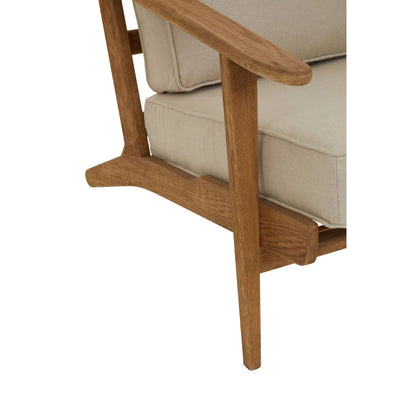 Hector Natural Linen and Oak Wood Armchair