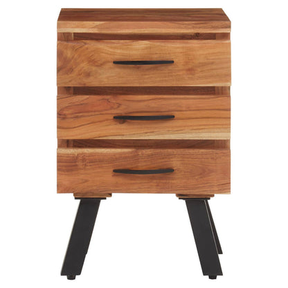 Nashik Three Drawer Acacia Side Table