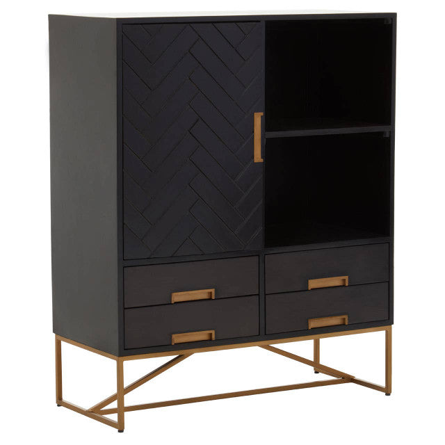 Kochi Black Mango Wood Cabinet