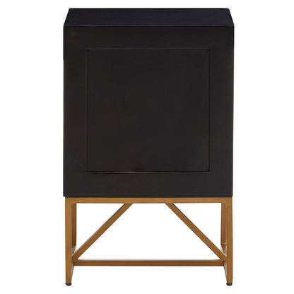 Kochi Black Mango Wood Side Table with 3 Drawers