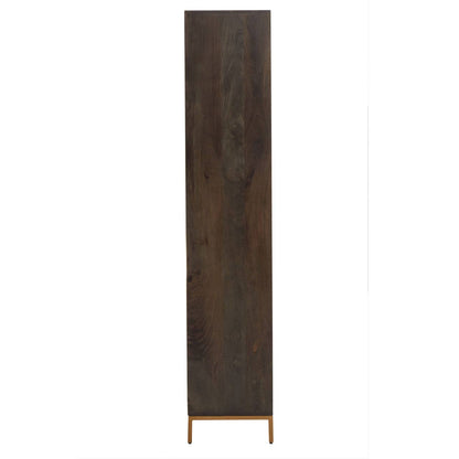 Patna Grey Finish Mango Wood Tall Cabinet