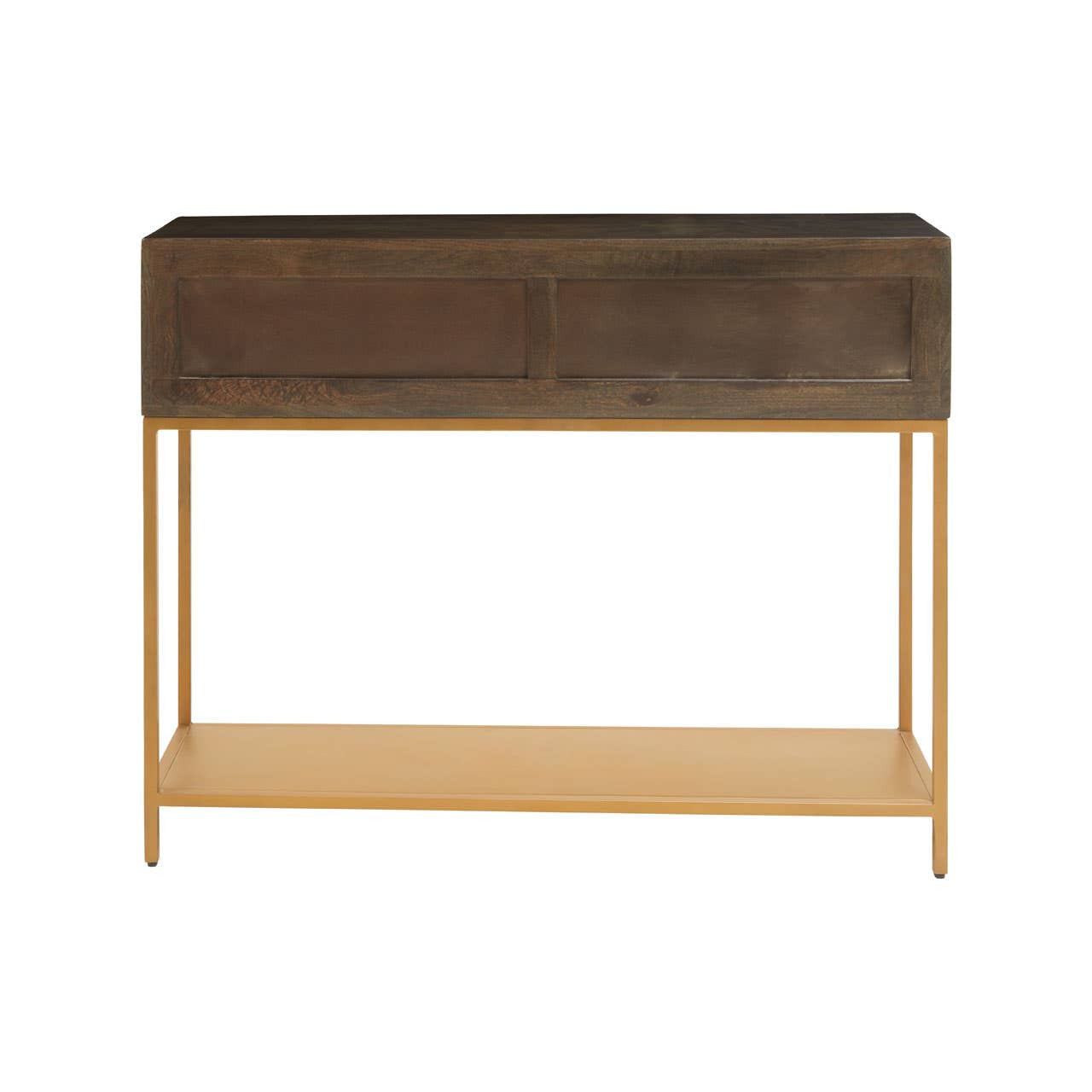 Patna Grey Finish Mango Wood Console Table with Drawers
