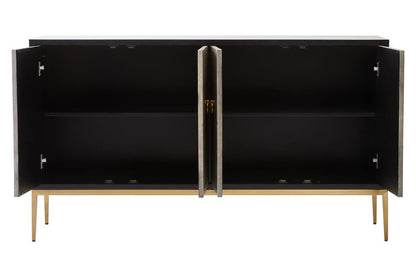 Deruta Grey Shagreen Effect 4 Door Sideboard