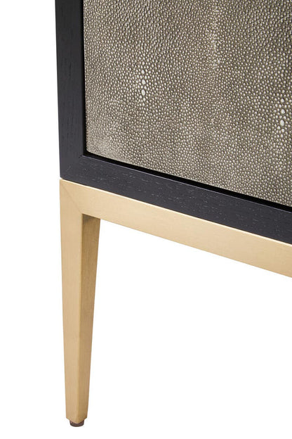 Deruta Grey Shagreen Effect 4 Door Sideboard