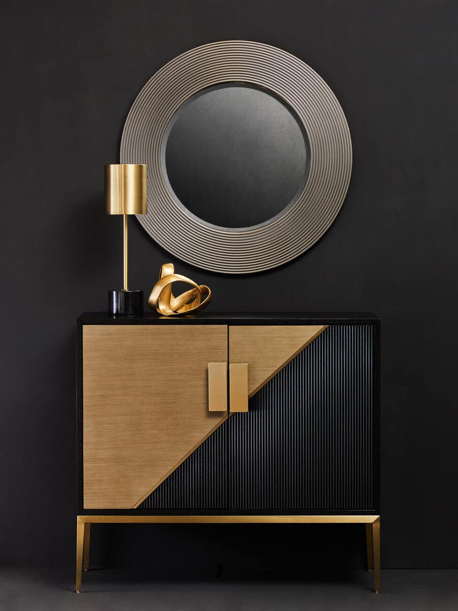 Davoli Black and Gold Two Door Sideboard