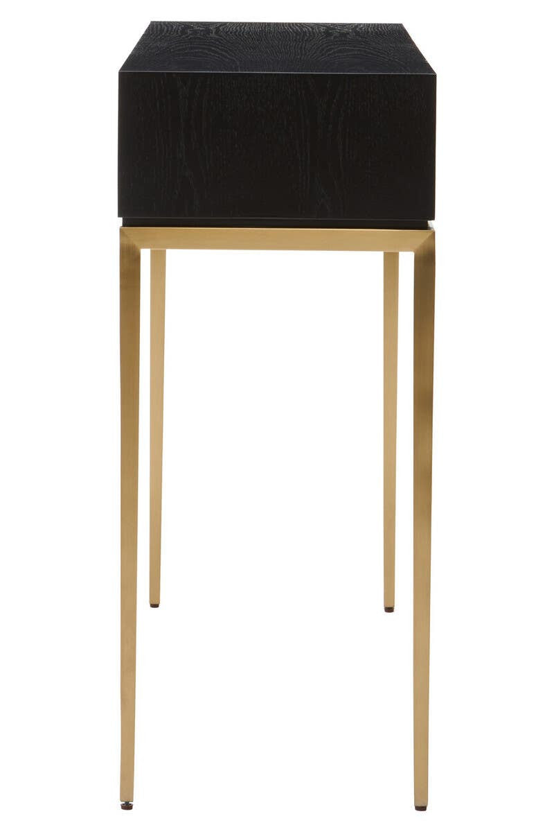 Davoli Black and Gold Console Table with 1 Drawer