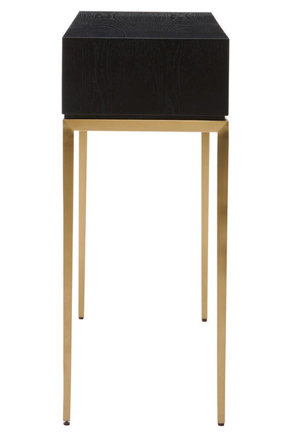 Davoli Black and Gold Console Table with 1 Drawer