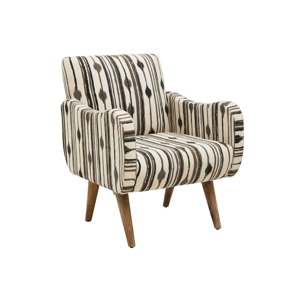 Cefena Black and White Chair With Straight Arms