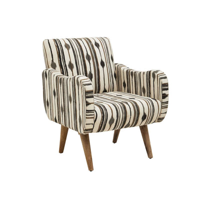 Cefena Black and White Chair With Straight Arms