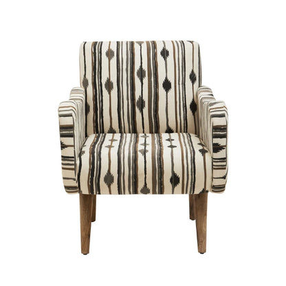 Cefena Black and White Chair With Straight Arms
