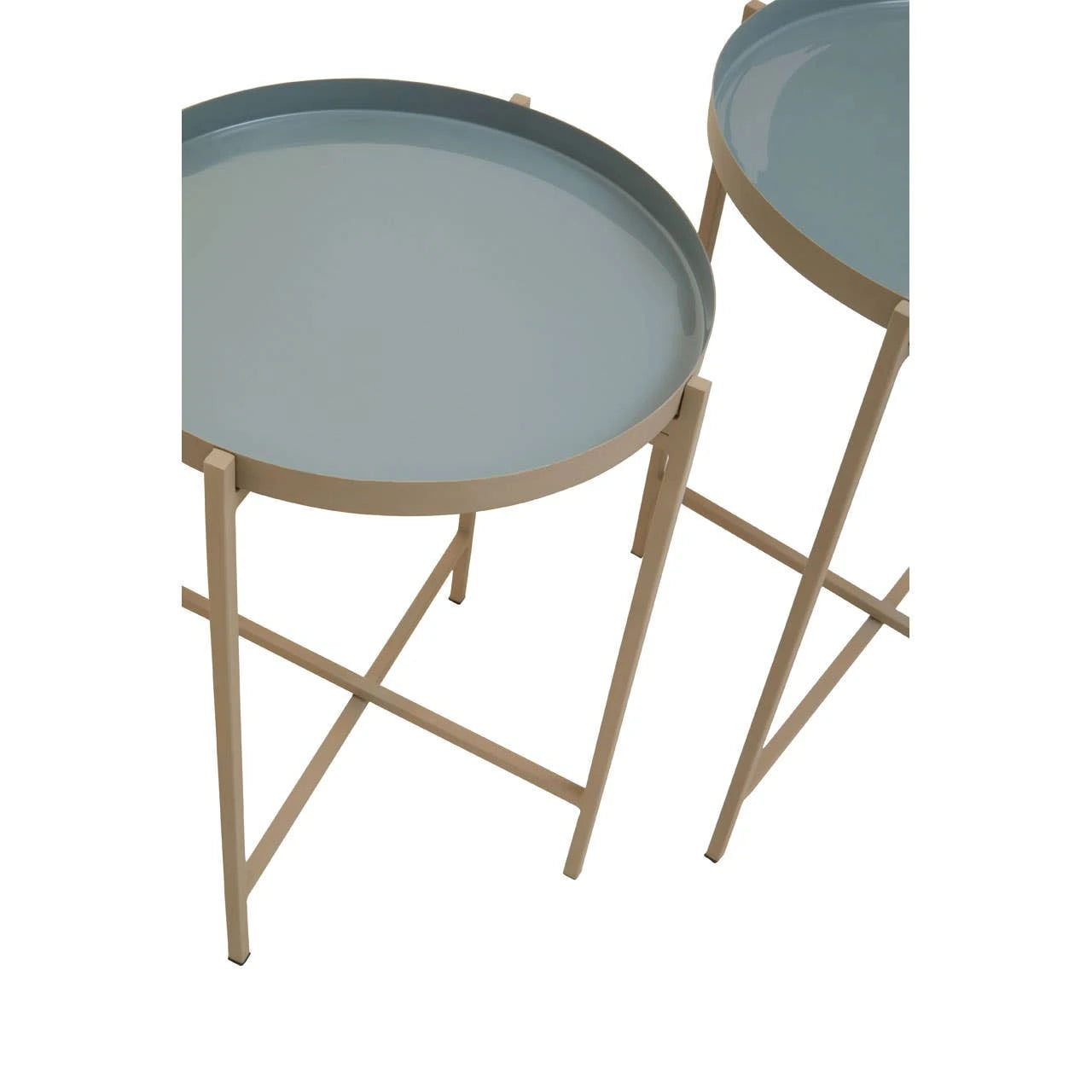 Corra Grey Enamel Top Set Of Three Side Tables