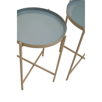 Corra Grey Enamel Top Set Of Three Side Tables
