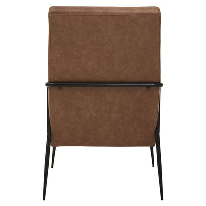 Hoxton Brown Leather Lounge Chair With Reclined Profile