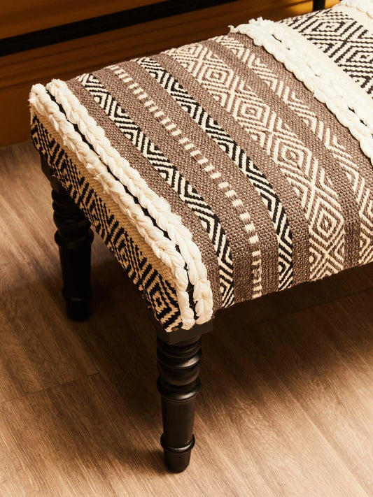 Cefena Grey And White Bench