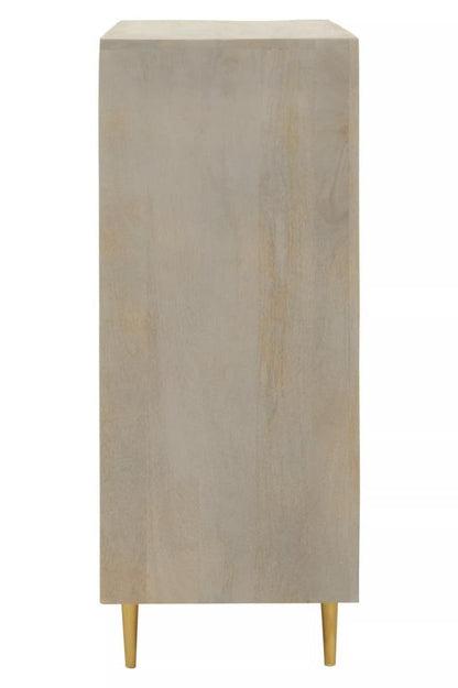 Sareel Cream and Grey Mango Wood Two Door Cabinet