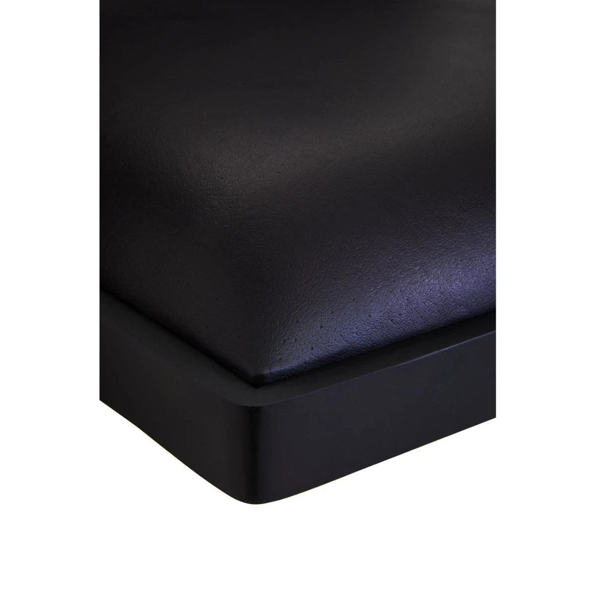 Buffalo Black Leather Chair With Wood Frame