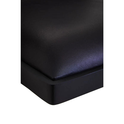 Buffalo Black Leather Chair With Wood Frame