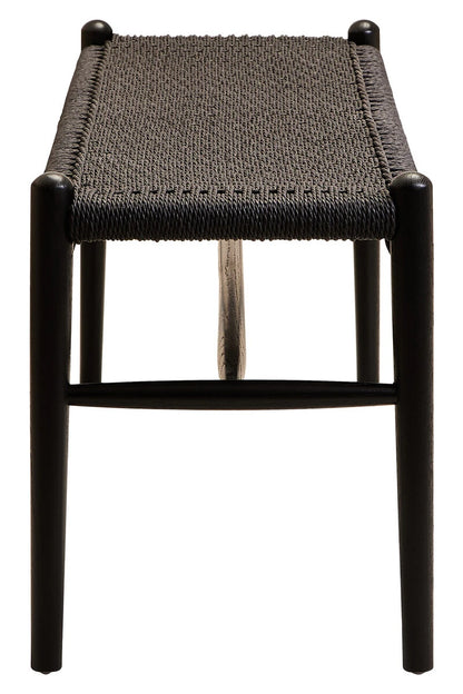 Cebu Black Rope and Elm Wood Bench