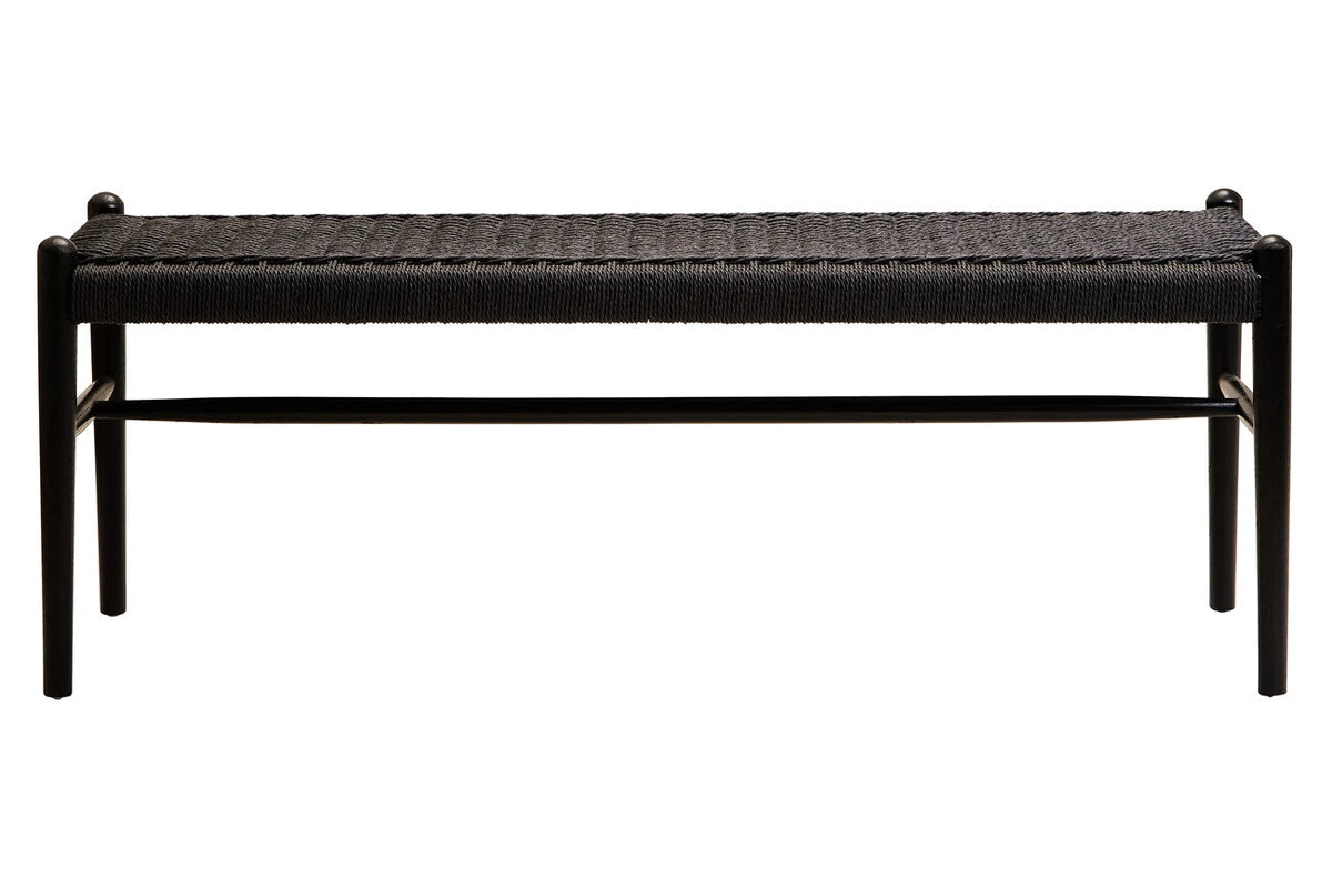 Cebu Black Rope and Elm Wood Bench
