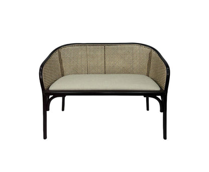 Cebu Natural Cane Bench with Black Beech Wood Frame