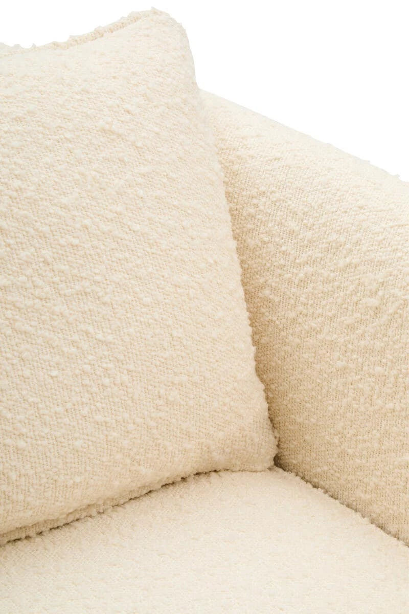Ozzero Ivory Boucle Curved Armchair