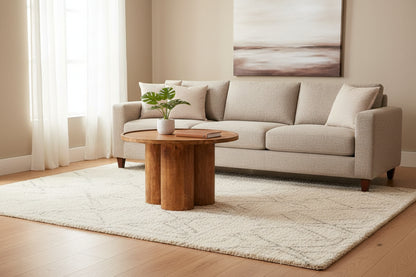 Walsa Natural Mango Wood Column Detail Coffee Table