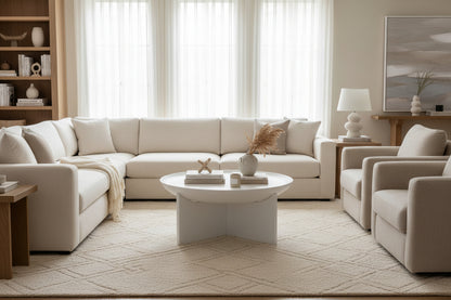 Walsa Whitewash Mango Wood Round Coffee Table