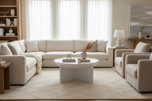 Walsa Whitewash Mango Wood Round Coffee Table