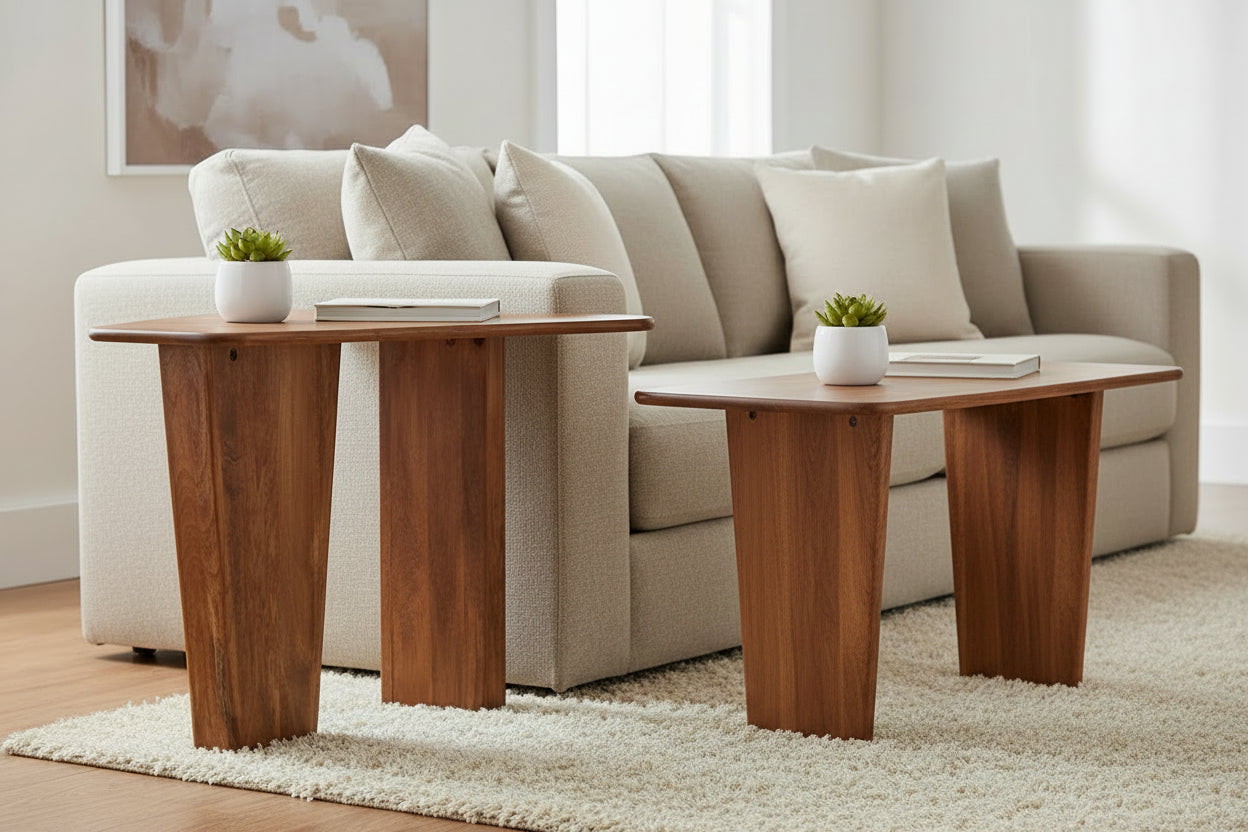 Walsa Natural Finish Mango Wood Coffee Table
