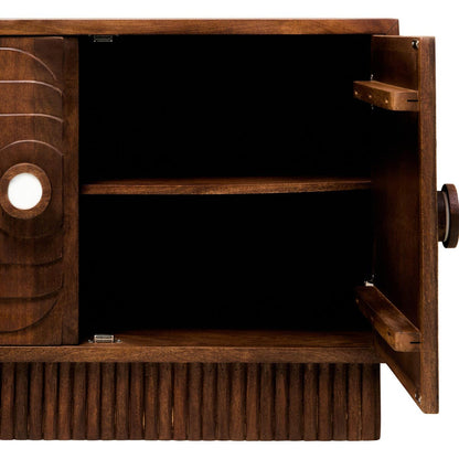 Sangar Two Door Mango Wood Carved Sideboard