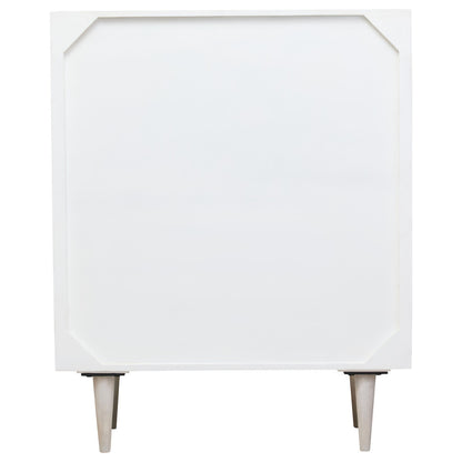 Sita Two Door Whitewash Mango Wood Abstract Cabinet