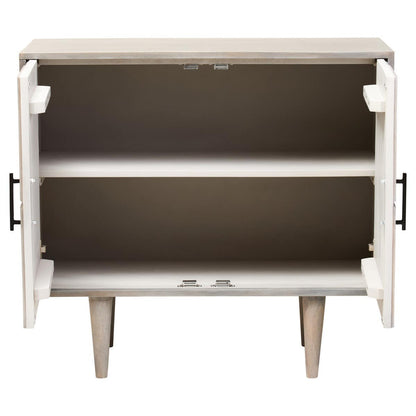 Satna Two Door Greywash Carved Mango Wood Sideboard