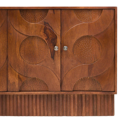 Siva Four Door Mango Wood Hammered Sideboard