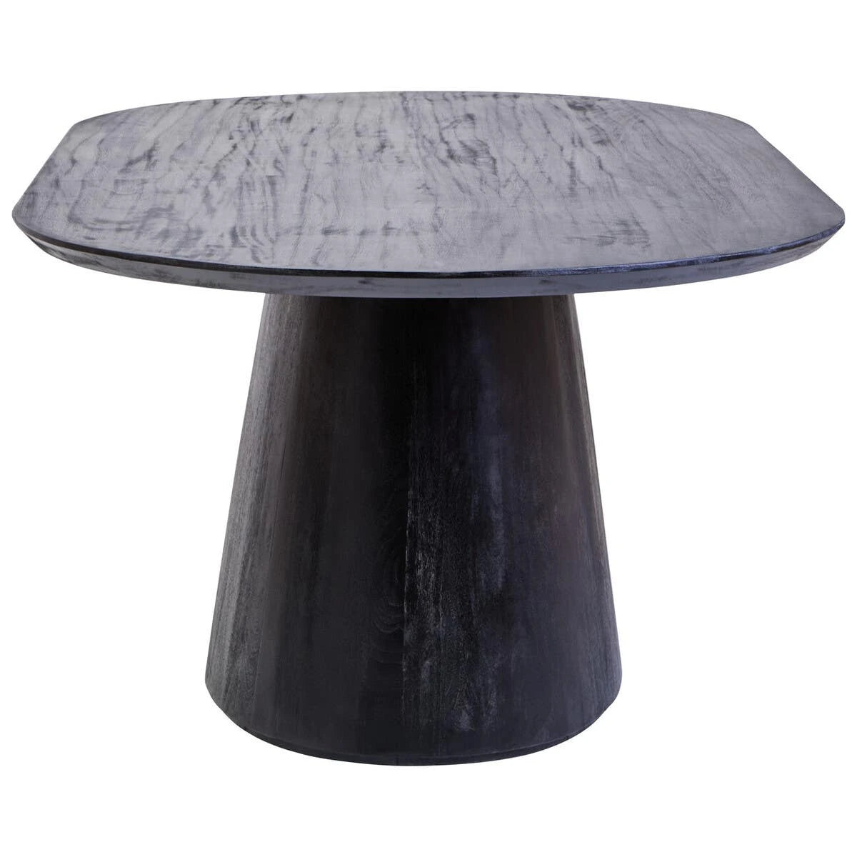 1Perdoba Mango Wood Oval Dining Table in Black Finish