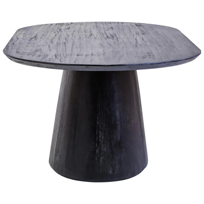 1Perdoba Mango Wood Oval Dining Table in Black Finish