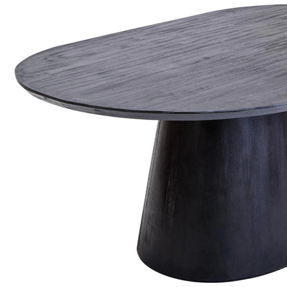 1Perdoba Mango Wood Oval Dining Table in Black Finish