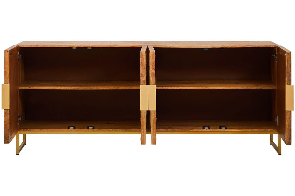 Teora Mango Wood Paper Rope Detail Four Door Sideboard
