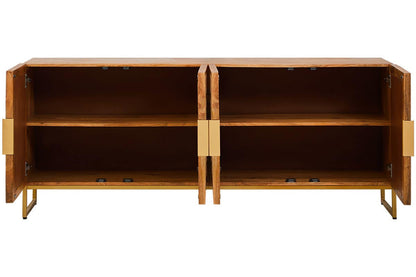 Teora Mango Wood Paper Rope Detail Four Door Sideboard
