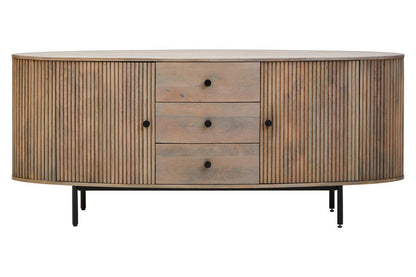 Torello Two Door Three Drawer Grey Mango Wood Sideboard