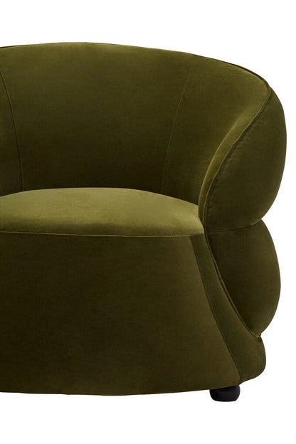 Darla Stone Velvet Curved Chair