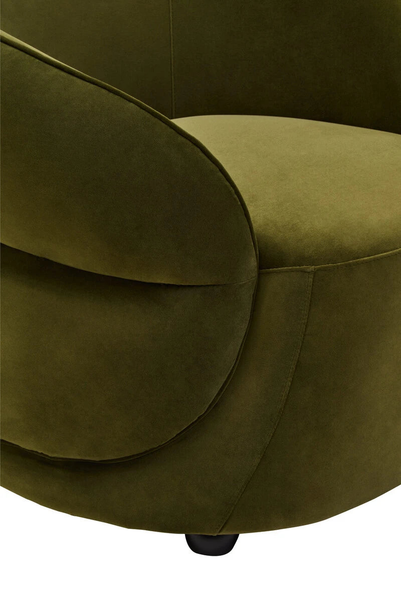Darla Stone Velvet Curved Chair