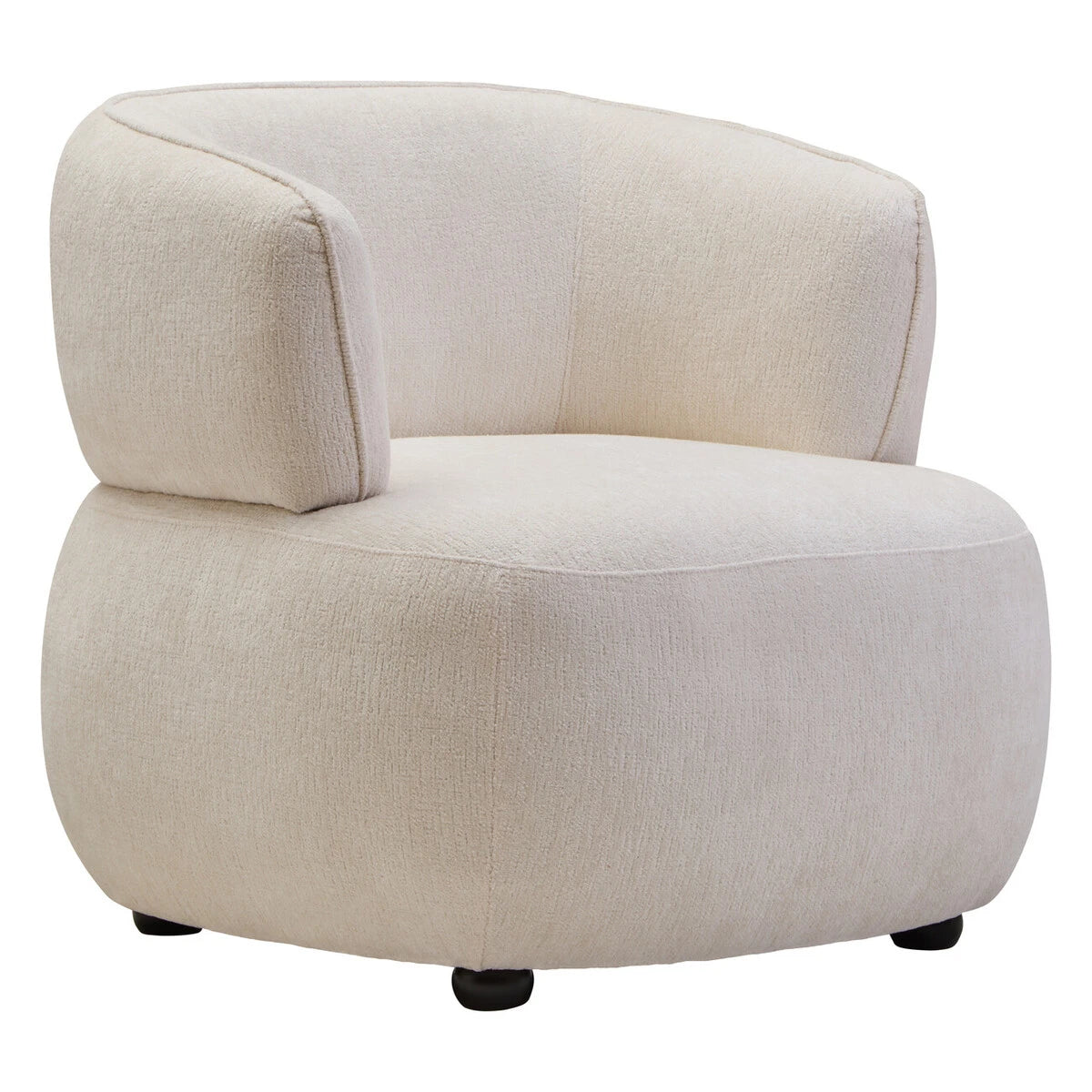 Dasha Ivory Textured Curved Chair