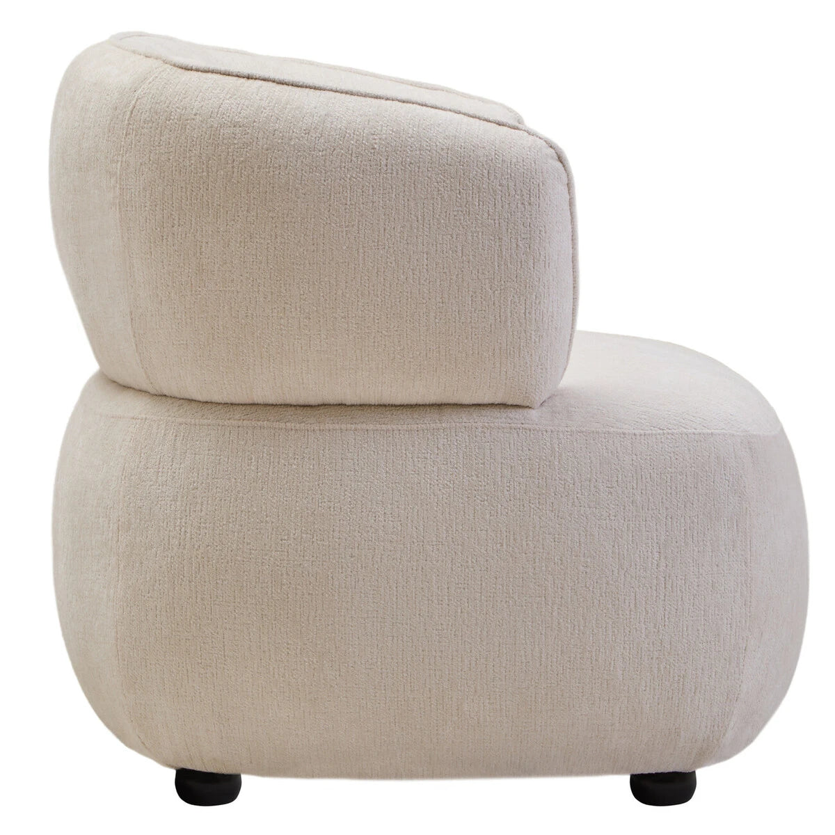 Dasha Ivory Textured Curved Chair