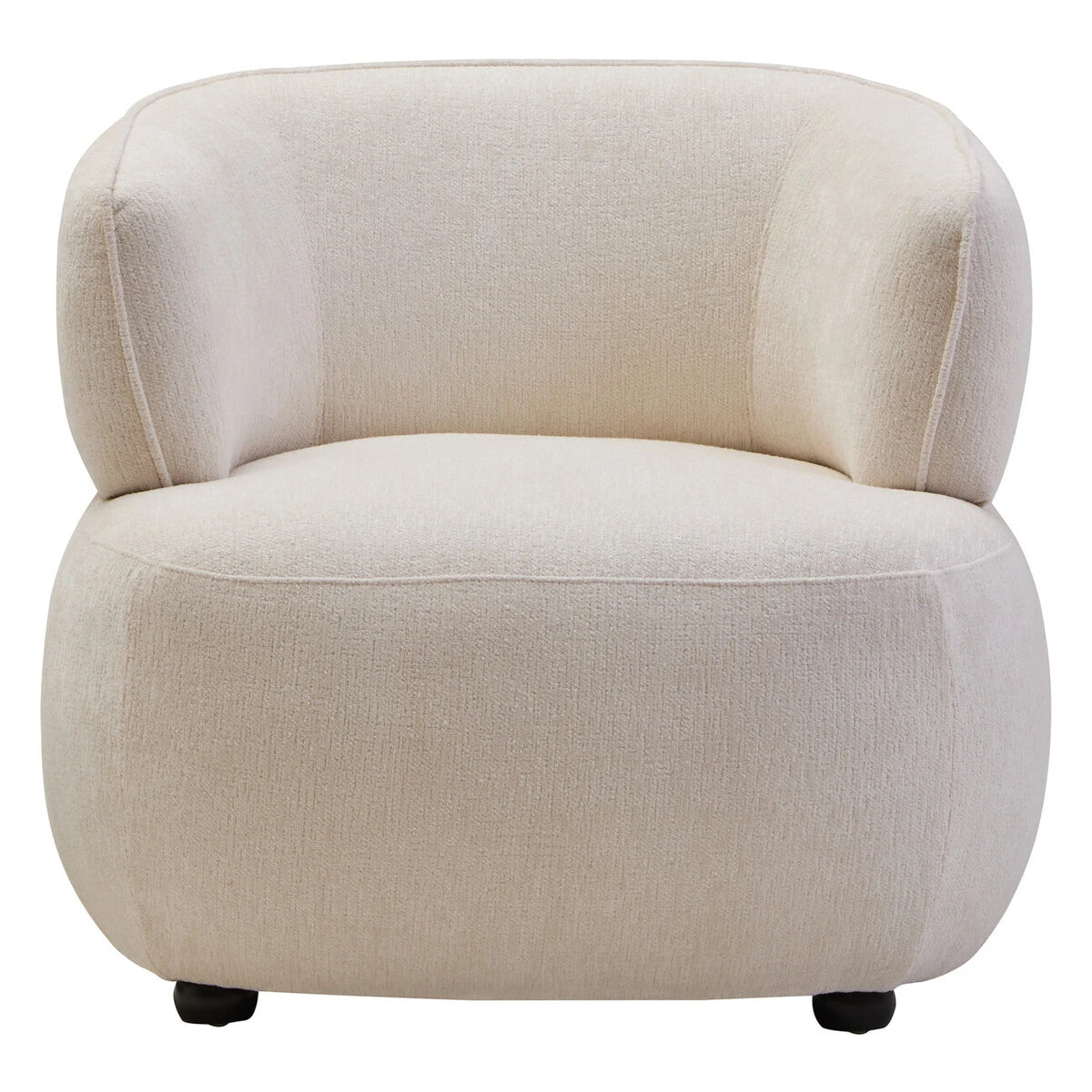 Dasha Ivory Textured Curved Chair