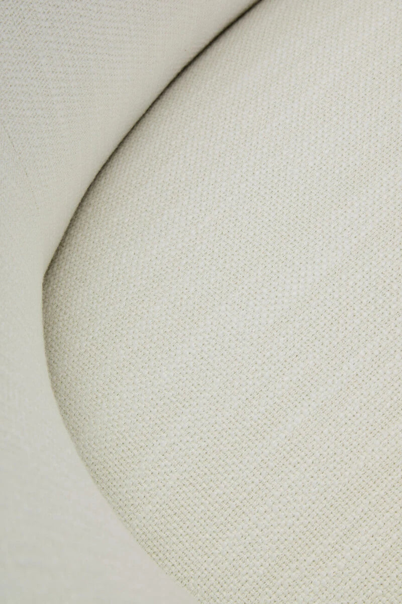 Bordo Textured Cream Curved Swivel Chair