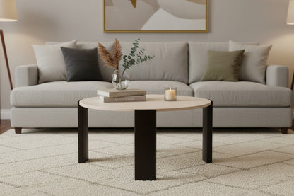 Palermo Round Cream Marble Top Large Coffee Table