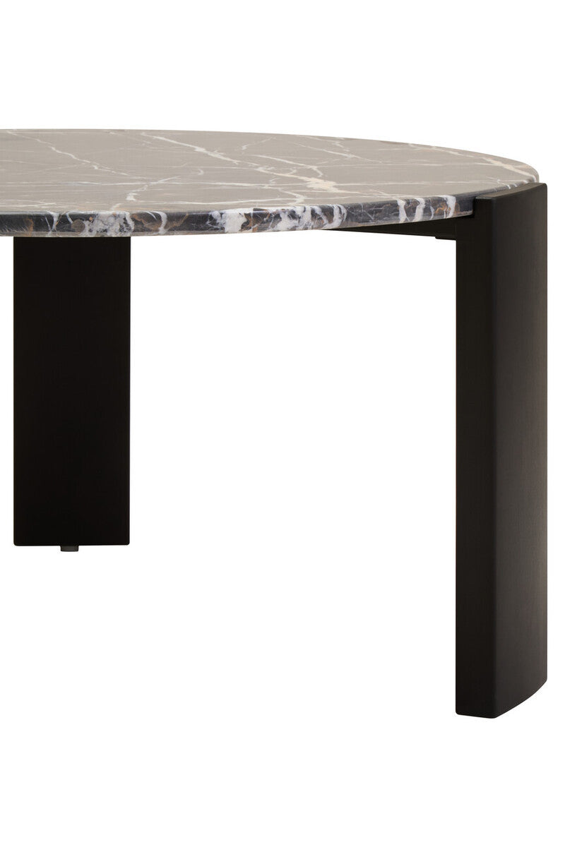 Palermo Round Black Marble Top Large Coffee Table