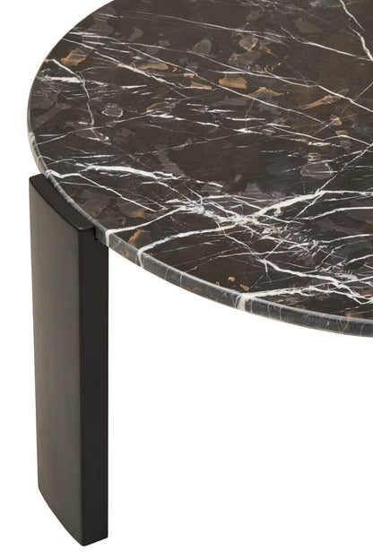 Palermo Round Black Marble Top Large Coffee Table