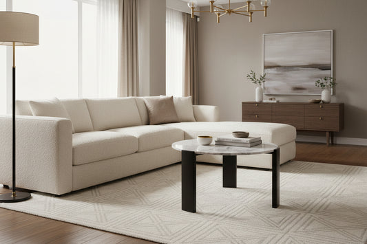 Palermo Round White Marble Top Large Coffee Table